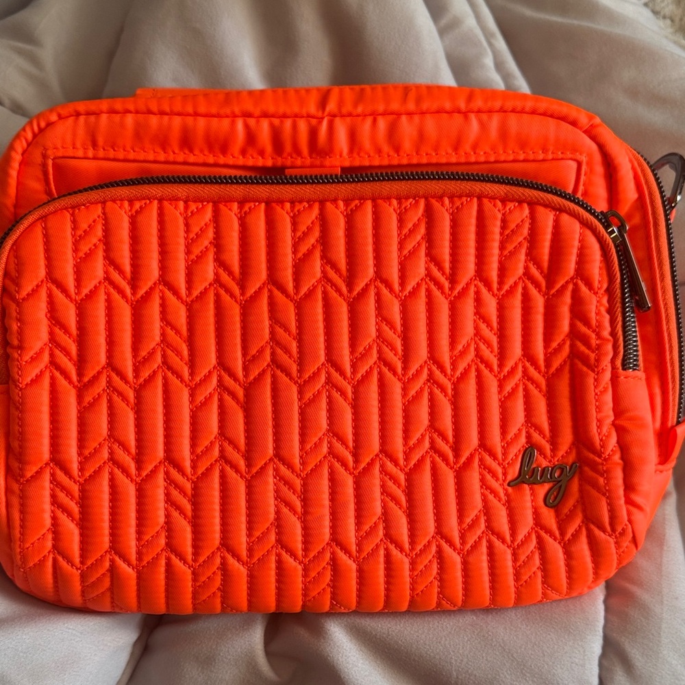 Lug Quilted Neon Orange Cosmetic Bag